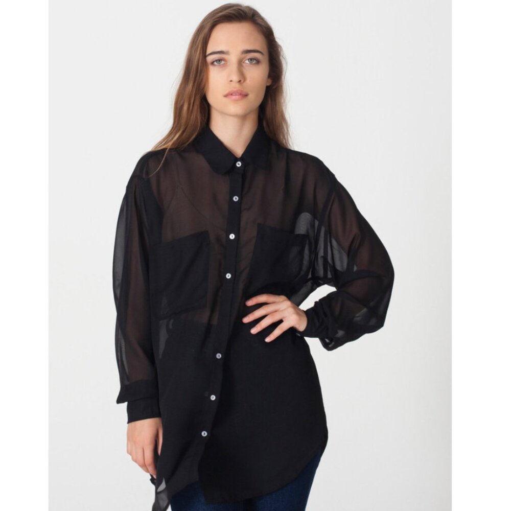 American Apparel chiffon button down